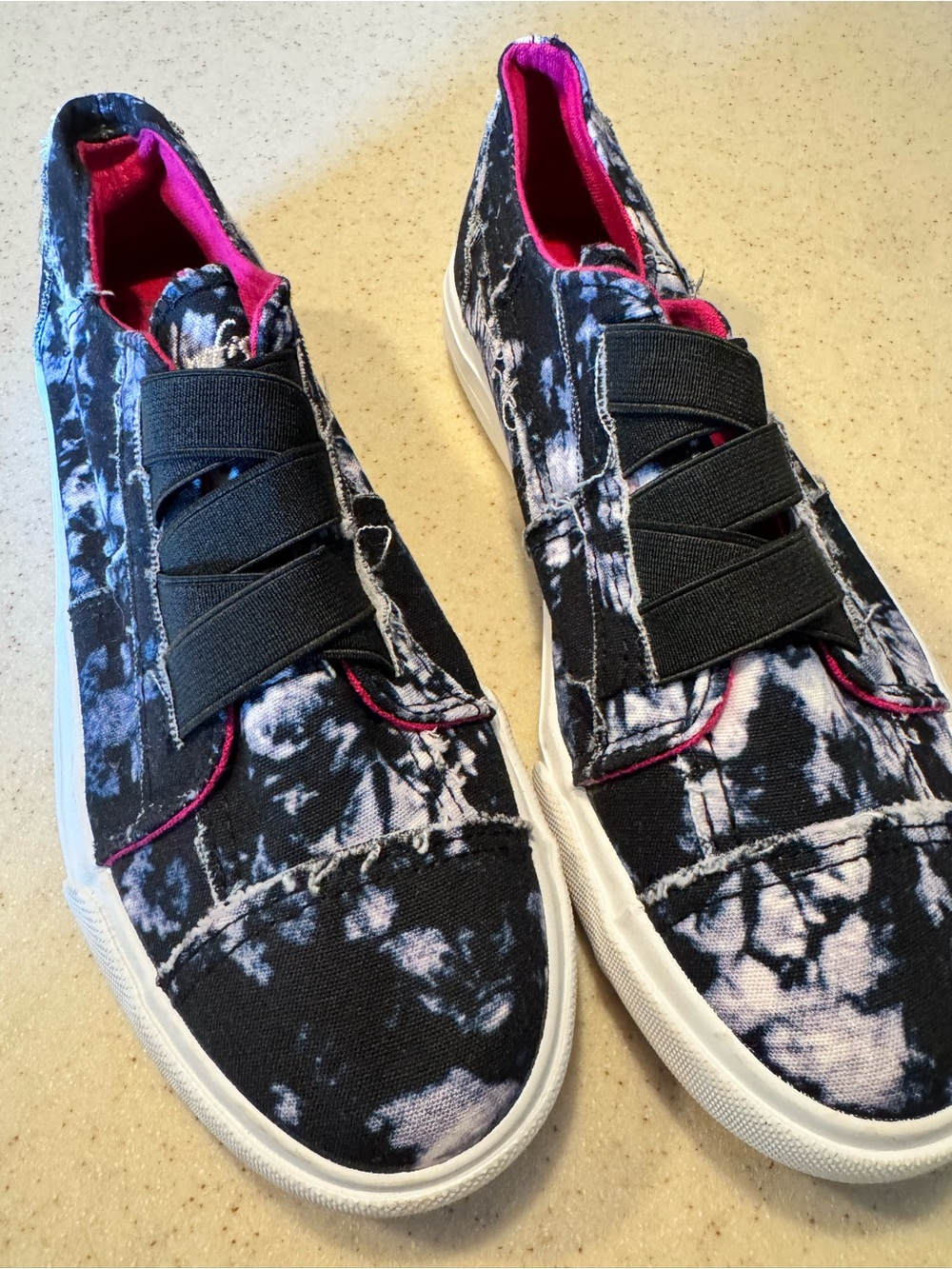 Blowfish Navy and white Tie-Dye Slip-On Sneakers